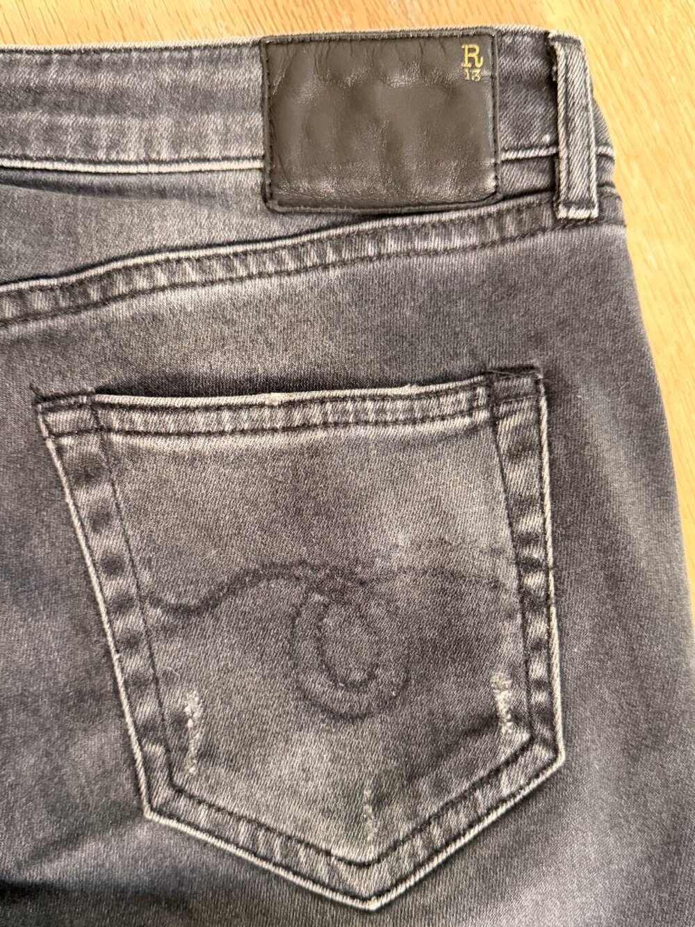 R13 "Kate Skinny" Distressed Jeans 28 - Picture 8 of 13